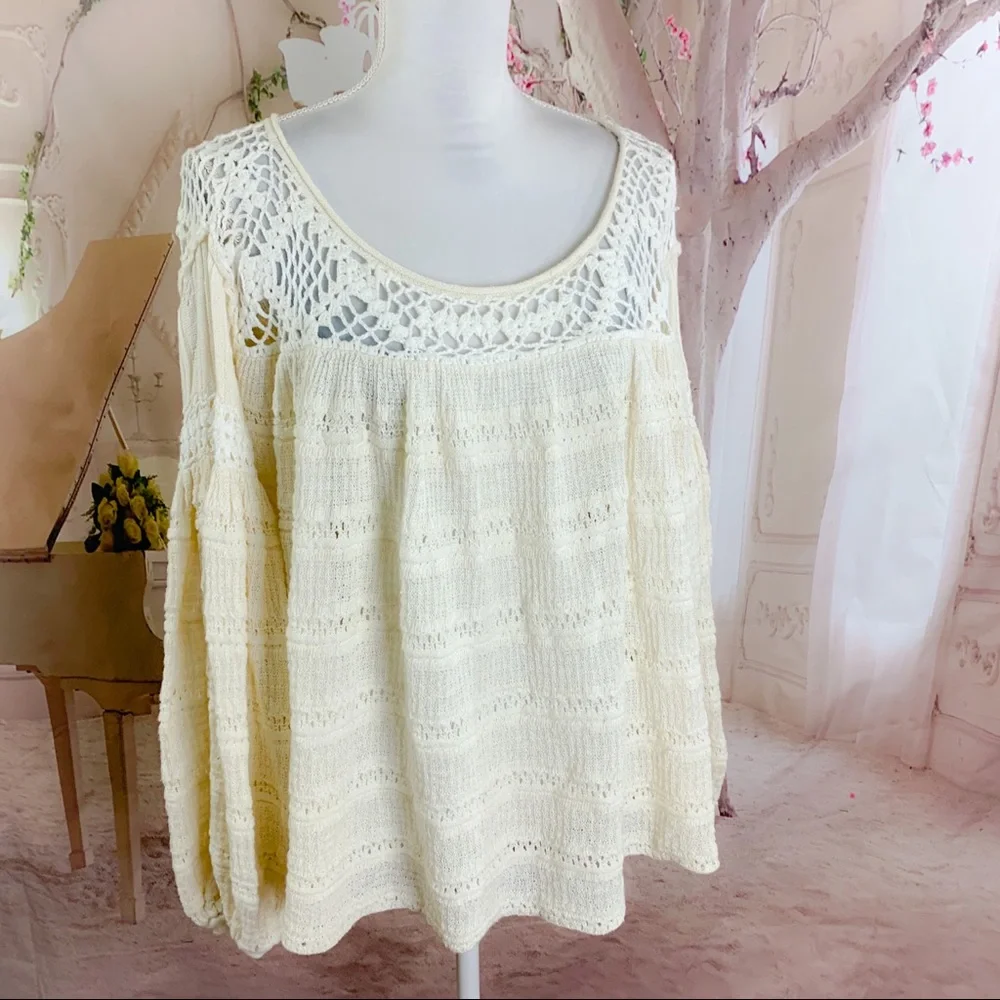 Free People Someday Crochet Eyelet Be…